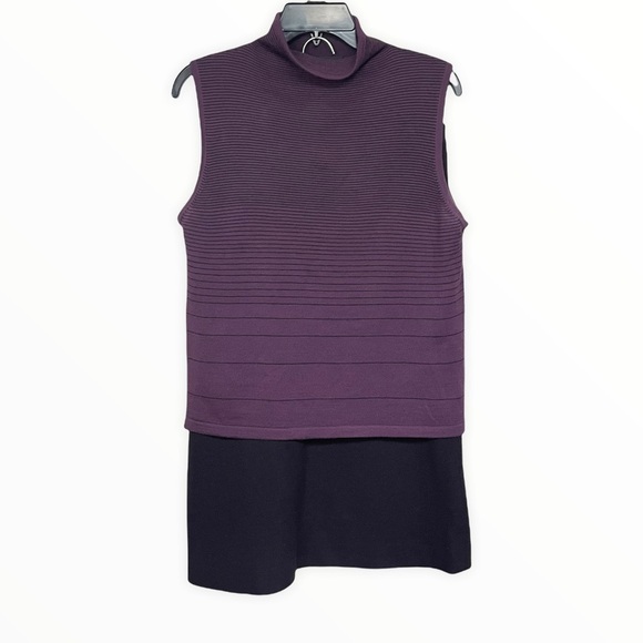 SPANNER Wool Blend Knit Sweater Stretch Midi Career Skirt, Plum, Large - Picture 4 of 5